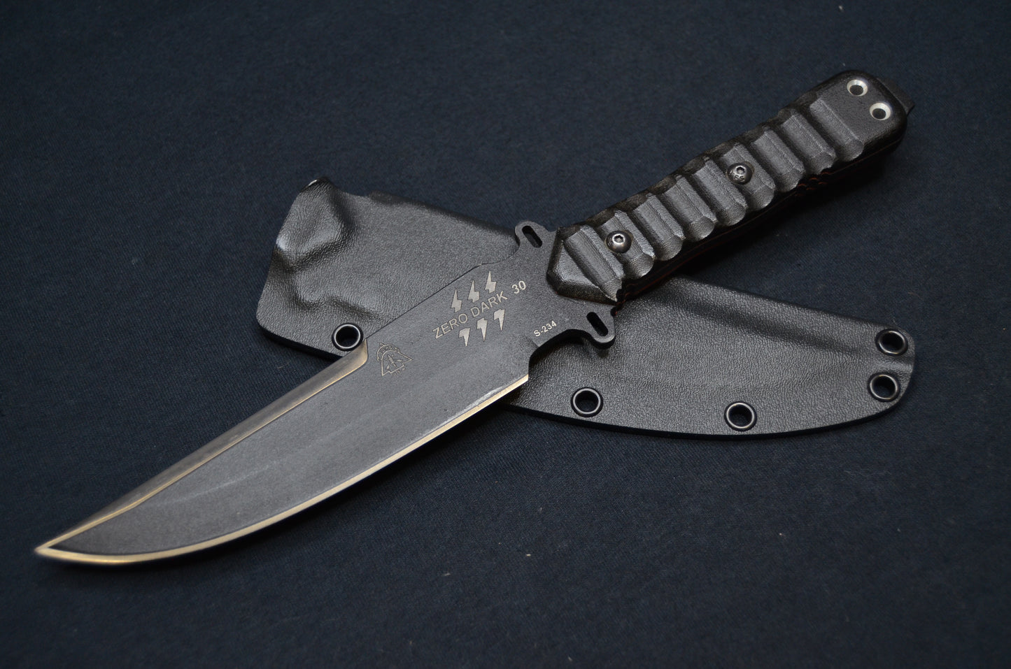 TOPS KNIVES ZERO DARK 30 CUSTOM BLACK FOLD-OVER KYDEX SHEATH BY RED HILL SHEATHS *KNIFE NOT INCLUDED*