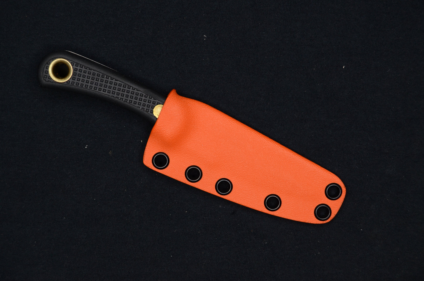 KNIVES OF ALASKA CUB BEAR CUSTOM HUNTERS ORANGE FOLD-OVER KYDEX SHEATH BY RED HILL SHEATHS