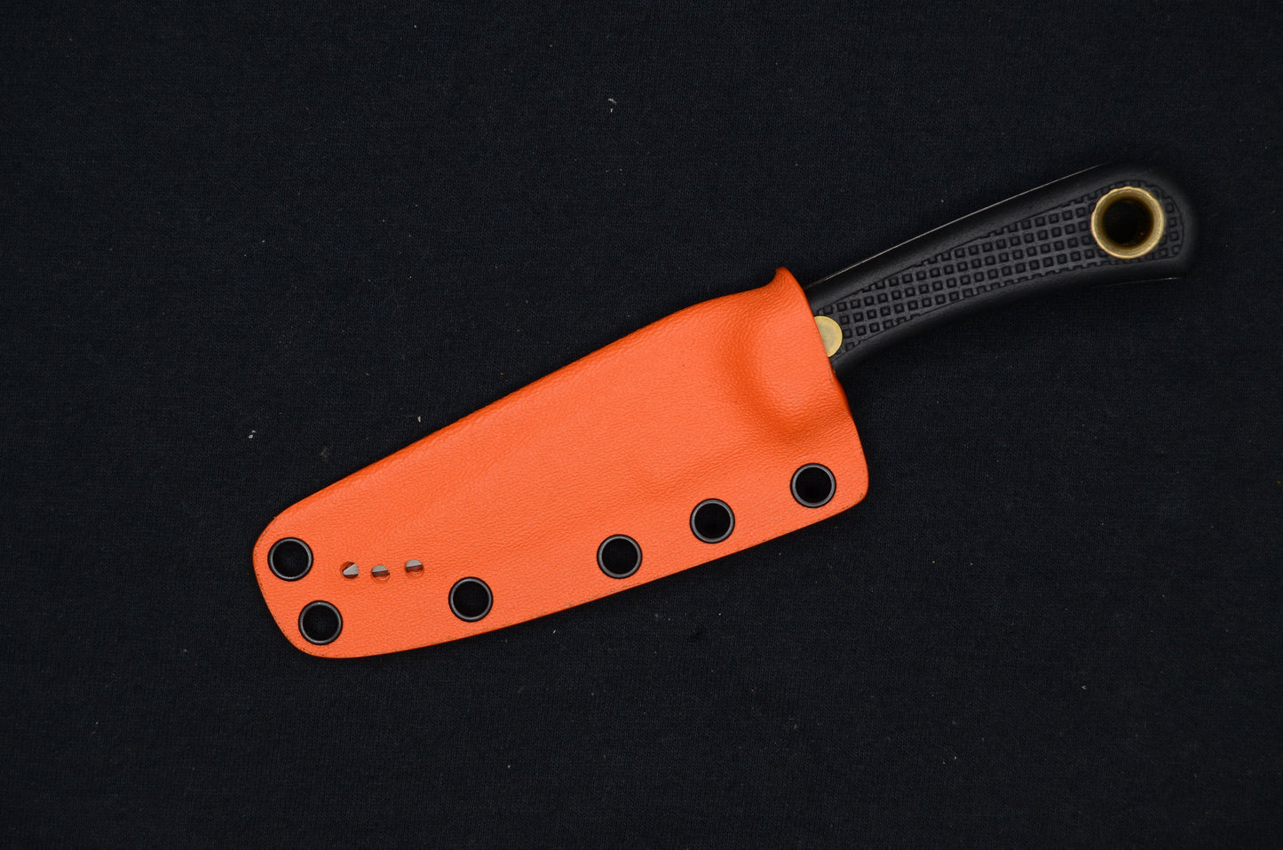 KNIVES OF ALASKA CUB BEAR CUSTOM HUNTERS ORANGE FOLD-OVER KYDEX SHEATH BY RED HILL SHEATHS
