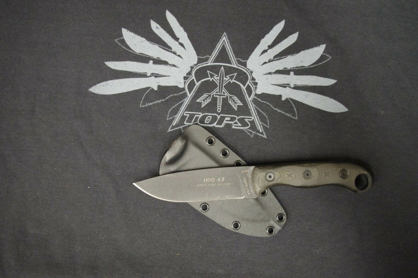 TOPS KNIVES HOG 4.5 CUSTOM .093 BLACK KYDEX SHEATH BY RED HILL SHEATHS (KNIFE NOT INCLUDED)