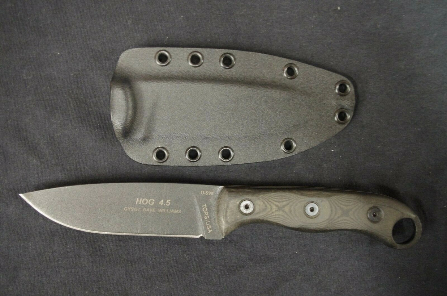TOPS KNIVES HOG 4.5 CUSTOM .093 BLACK KYDEX SHEATH BY RED HILL SHEATHS (KNIFE NOT INCLUDED)