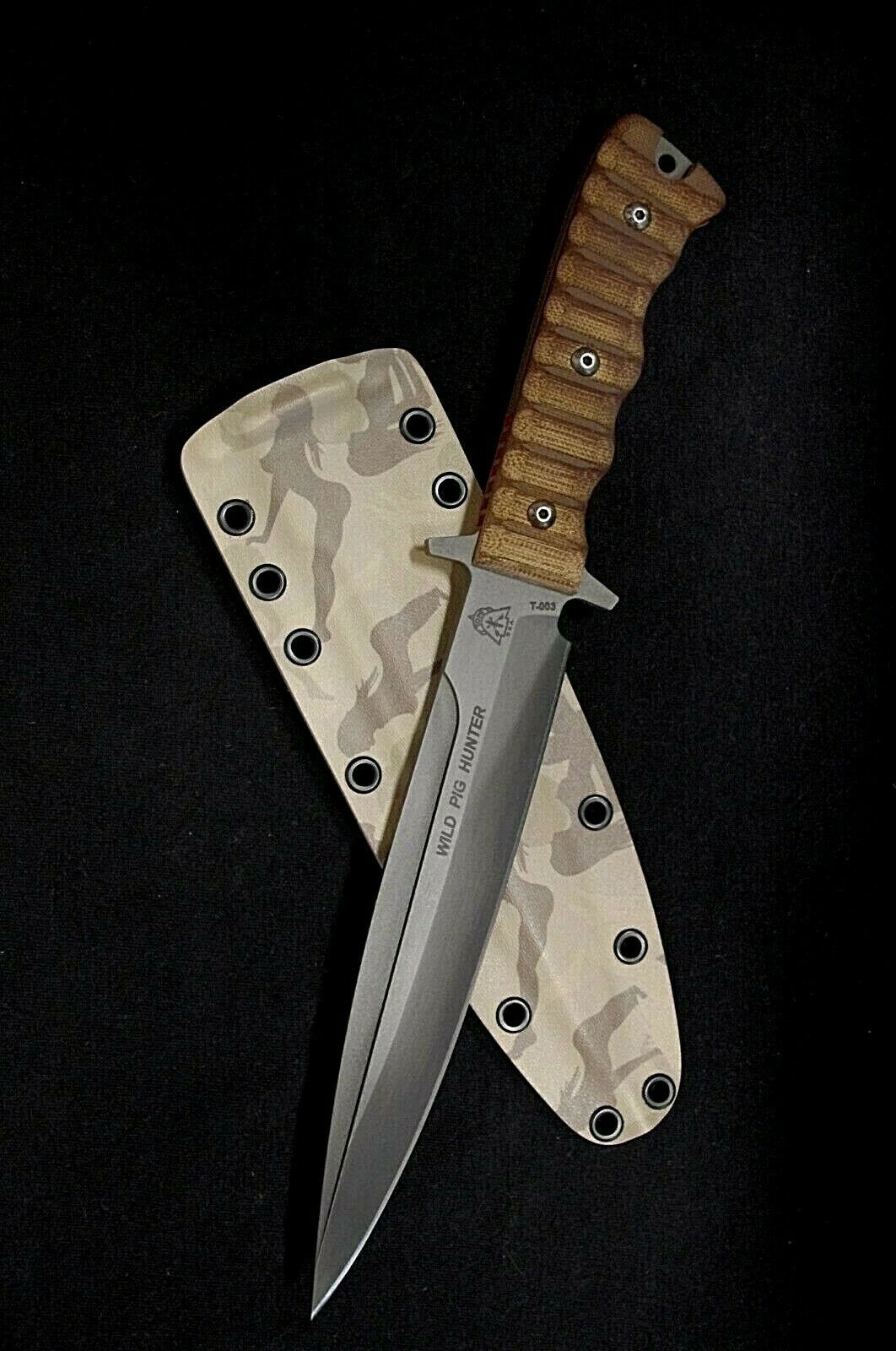 TOPS KNIVES WILD PIG HUNTER CUSTOM KYDEX DESERT GIRLZ SHEATH BY RED HILL SHEATHS ***NO KNIFE**
