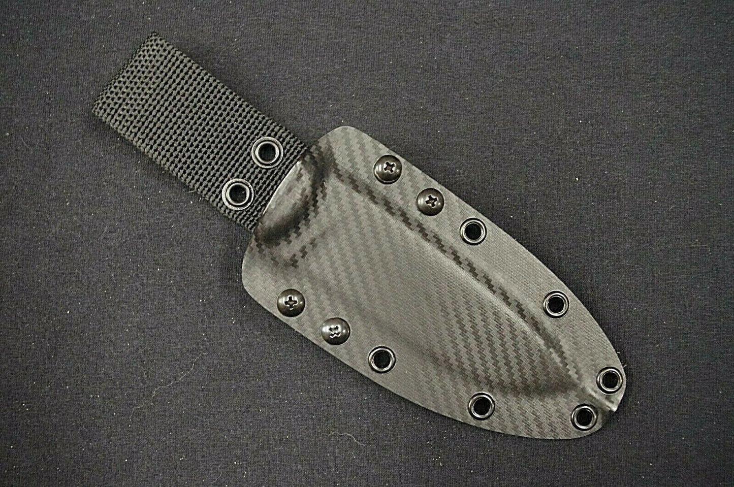 TOPS KNIVES HOG 4.5 CARBON FIBER KYDEX SHEATH W/2" CUSTOM NYLON BELT LOOP BY RED HILL SHEATHS *NO KNIFE*