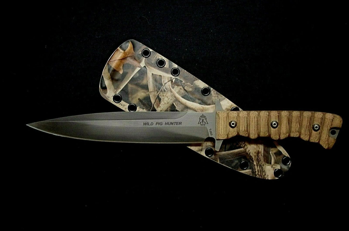 TOPS KNIVES WILD PIG HUNTER CUSTOM KYDEX NEXT CAMO BONZ SHEATH BY RED HILL SHEATHS **NO KNIFE*