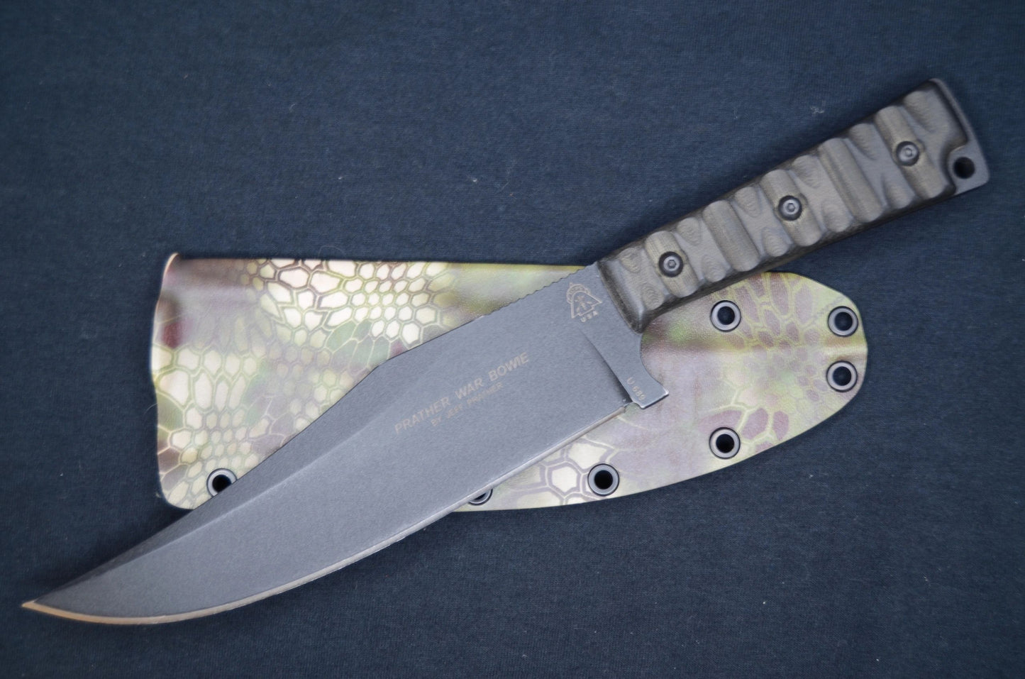 TOPS KNIVES PRATHER WAR BOWIE KRYPTEK MANDRAKE RED HILL KYDEX SHEATH (NO KNIFE)