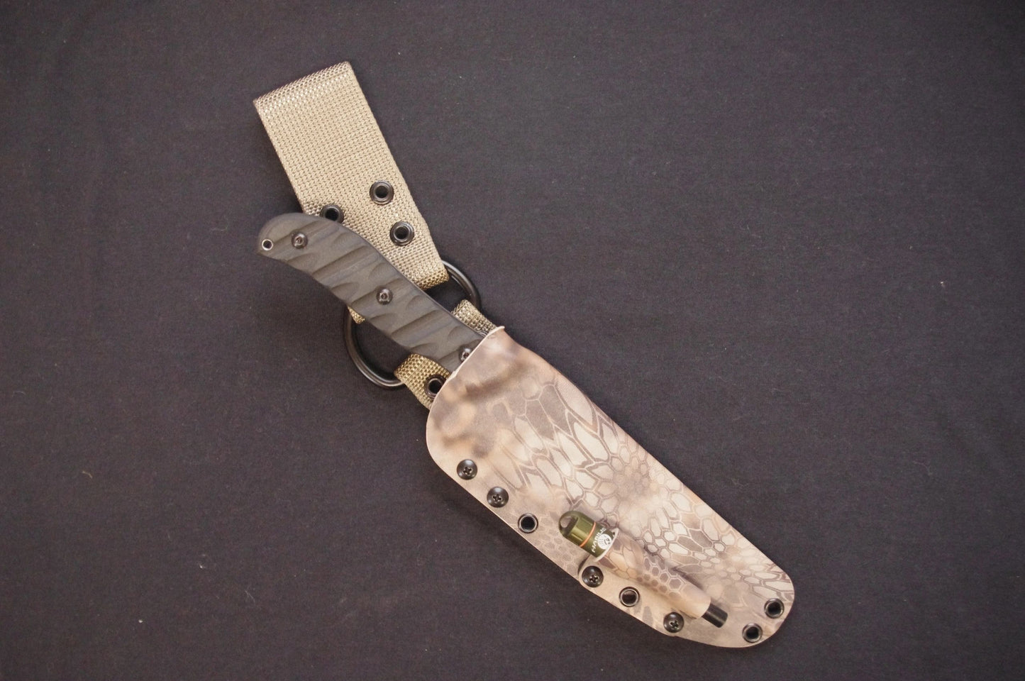 CUSTOM-MADE NYLON "D" RING DANGLER WITH 2" BELT LOOP ON CUSTOM MOUNTING PLATE