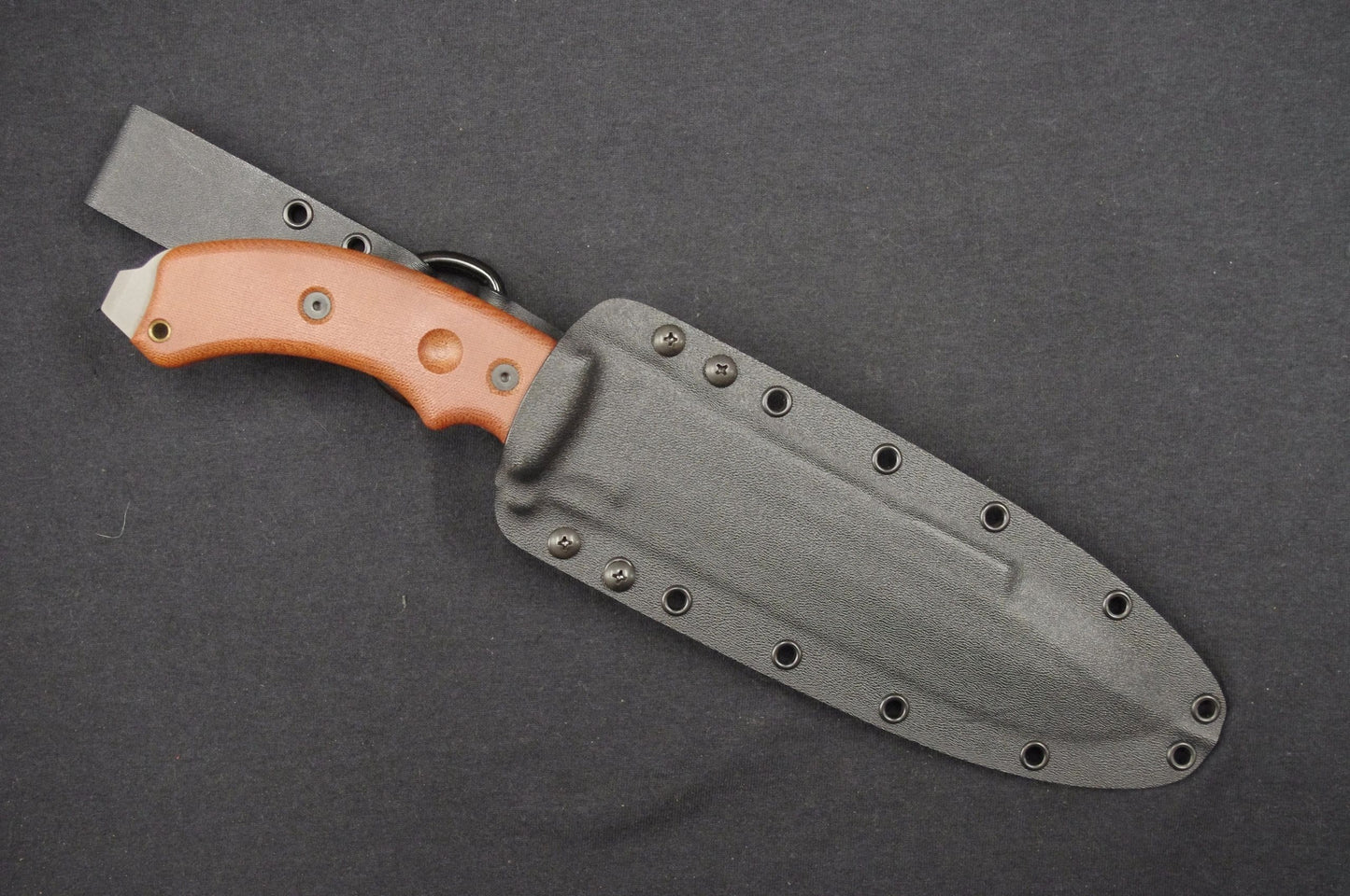 CUSTOM-MADE KYDEX "D" RING DANGLER WITH 2" BELT LOOP ON A CUSTOM MOUNTING PLATE