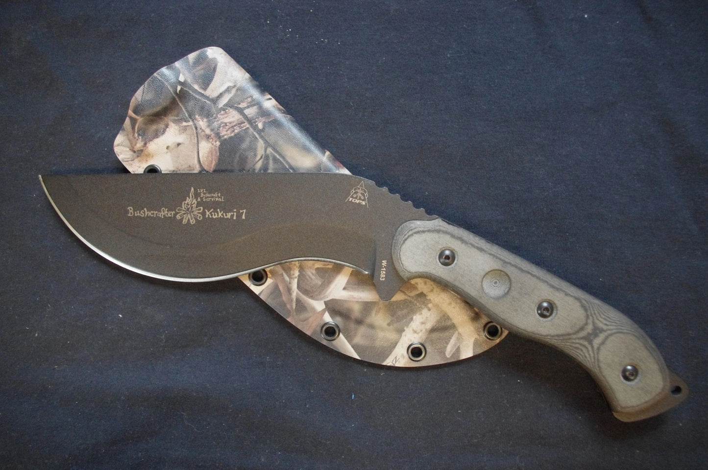 TOPS KNIVES BUSHCRAFTER KUKURI 7.0 CUSTOM KYDEX SHEATH WITH BLADE-TECH TEK-LOK BY RED HILL SHEATHS (Knife not included)