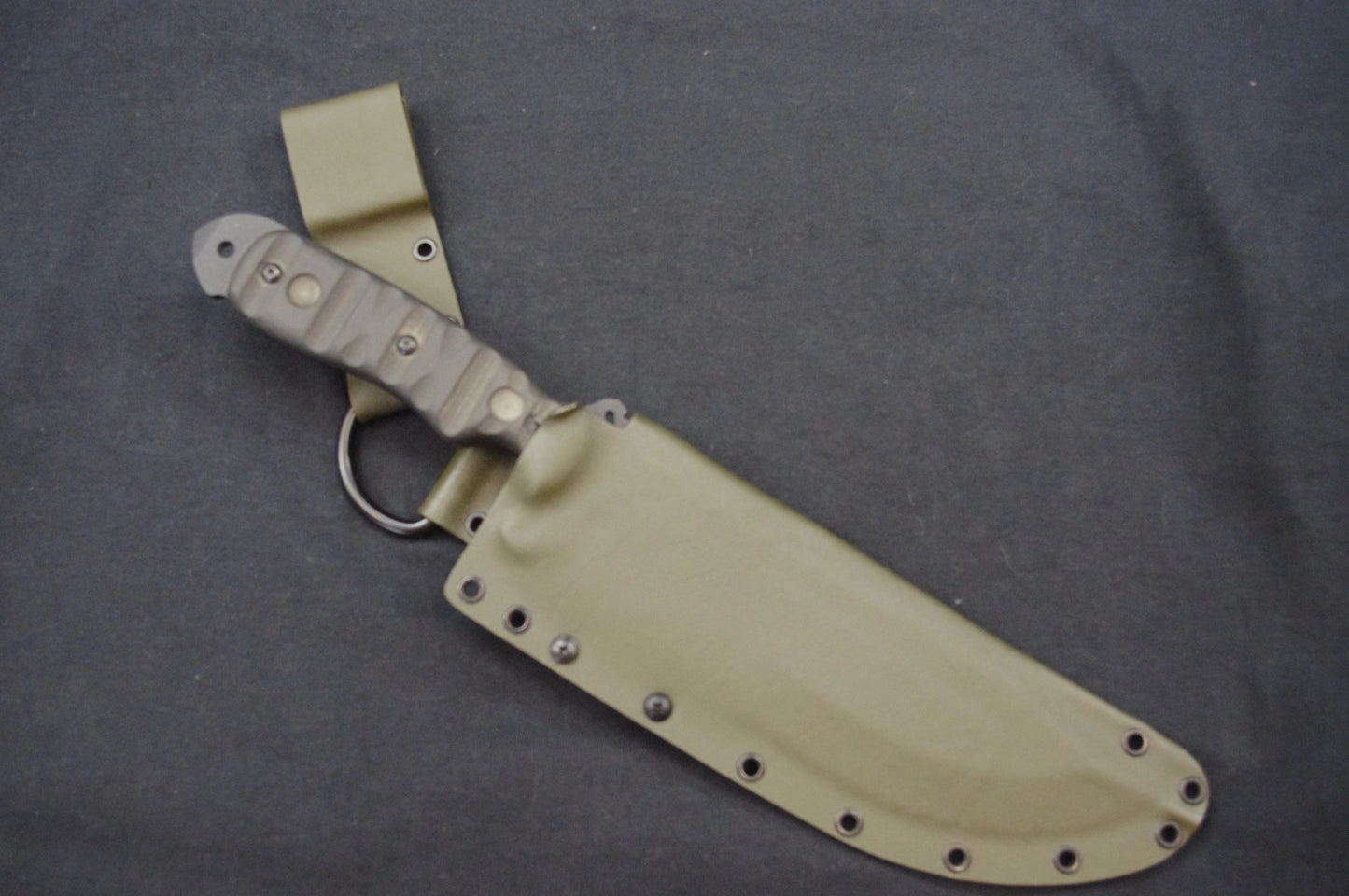 CUSTOM-MADE KYDEX "D" RING DANGLER WITH 2" BELT LOOP ON A CUSTOM MOUNTING PLATE