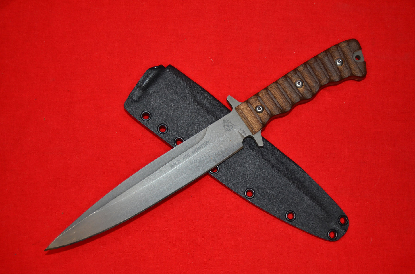 TOPS KNIVES WILD PIG HUNTER BLACK FOLD-OVER CUSTOM KYDEX SHEATH BY RED HILL SHEATHS **NO KNIFE*