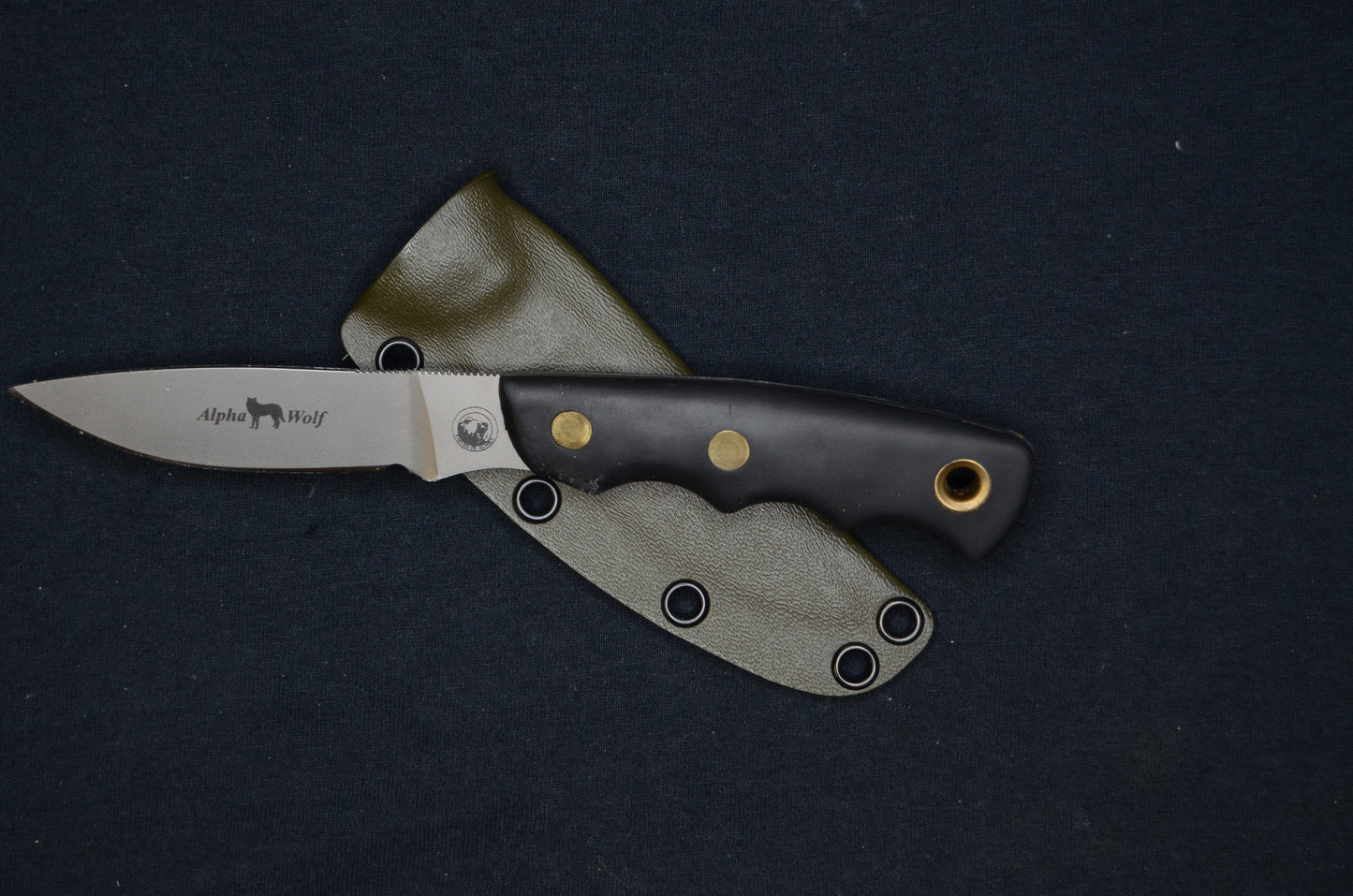 KNIVES OF ALASKA ALPHA WOLF CUSTOM OD GREEN FOLD-OVER KYDEX SHEATH BY RED HILL SHEATHS