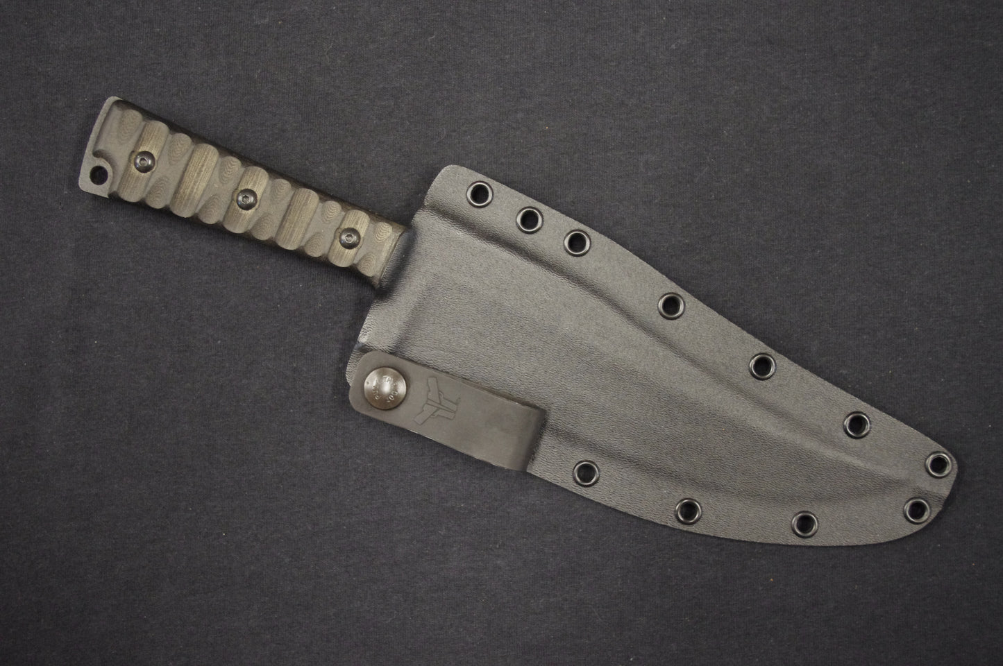 TOPS KNIVES PRATHER WAR BOWIE CUSTOM KYDEX SHEATH WITH IWB LOOP, DOUBLE MOLLE LOKS, AND "D" RING DANGLER (KNIFE NOT INCLUDED)