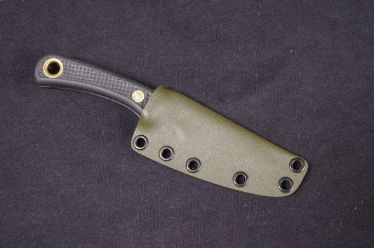 KNIVES OF ALASKA CUB BEAR CUSTOM OD GREEN FOLD-OVER KYDEX SHEATH BY RED HILL SHEATHS