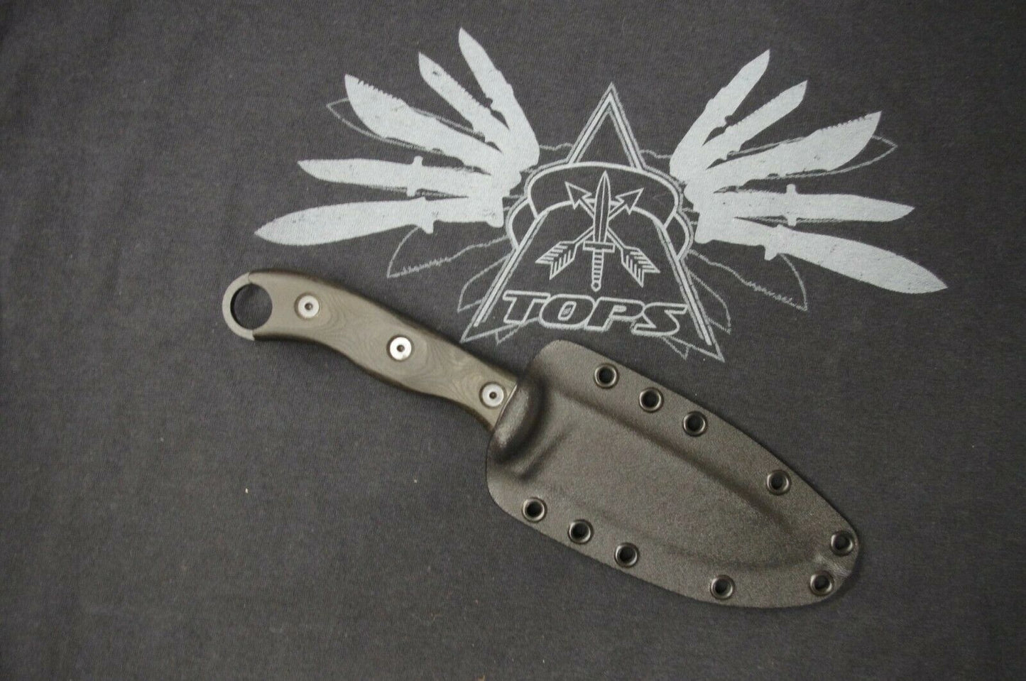 TOPS KNIVES HOG 4.5 CUSTOM .093 OD GREEN KYDEX SHEATH BY RED HILL SHEATHS **KNIFE NOT INCLUDED**