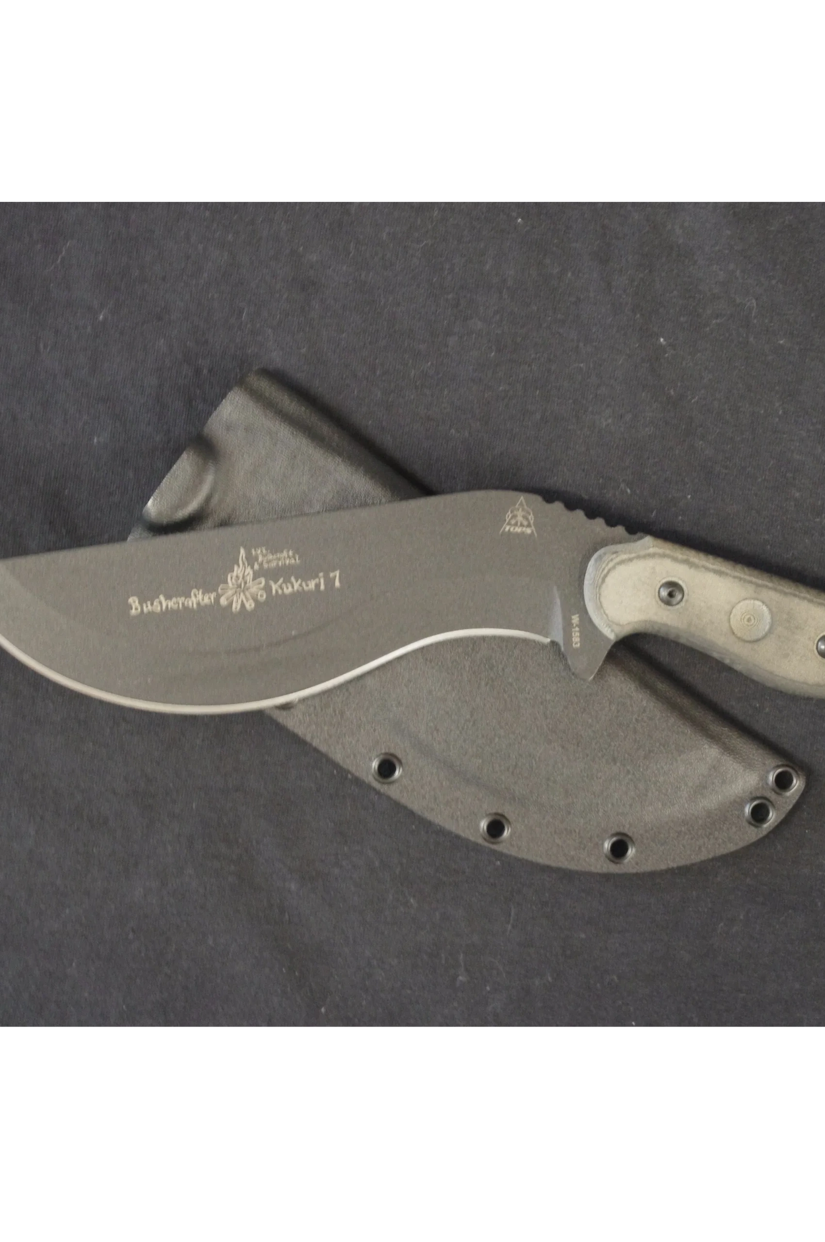 TOPS KNIVES BUSHCRAFTER KUKURI 7.0 CUSTOM KYDEX SHEATH BY RED HILL SHEATHS (Knife not included)