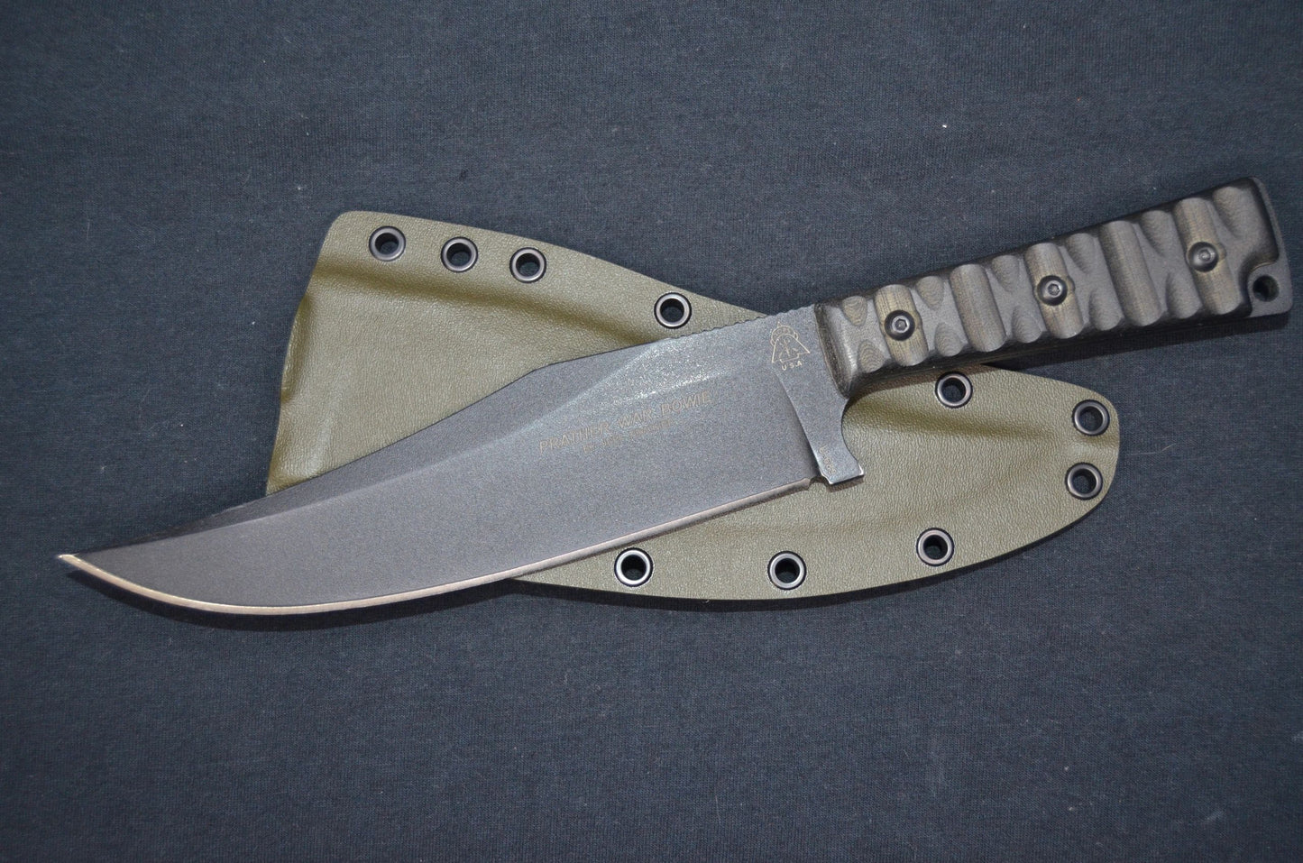 TOPS KNIVES PRATHER WAR BOWIE OD GREEN CUSTOM KYDEX SHEATH W/ 2" BELT LOOP BY RED HILL SHEATHS