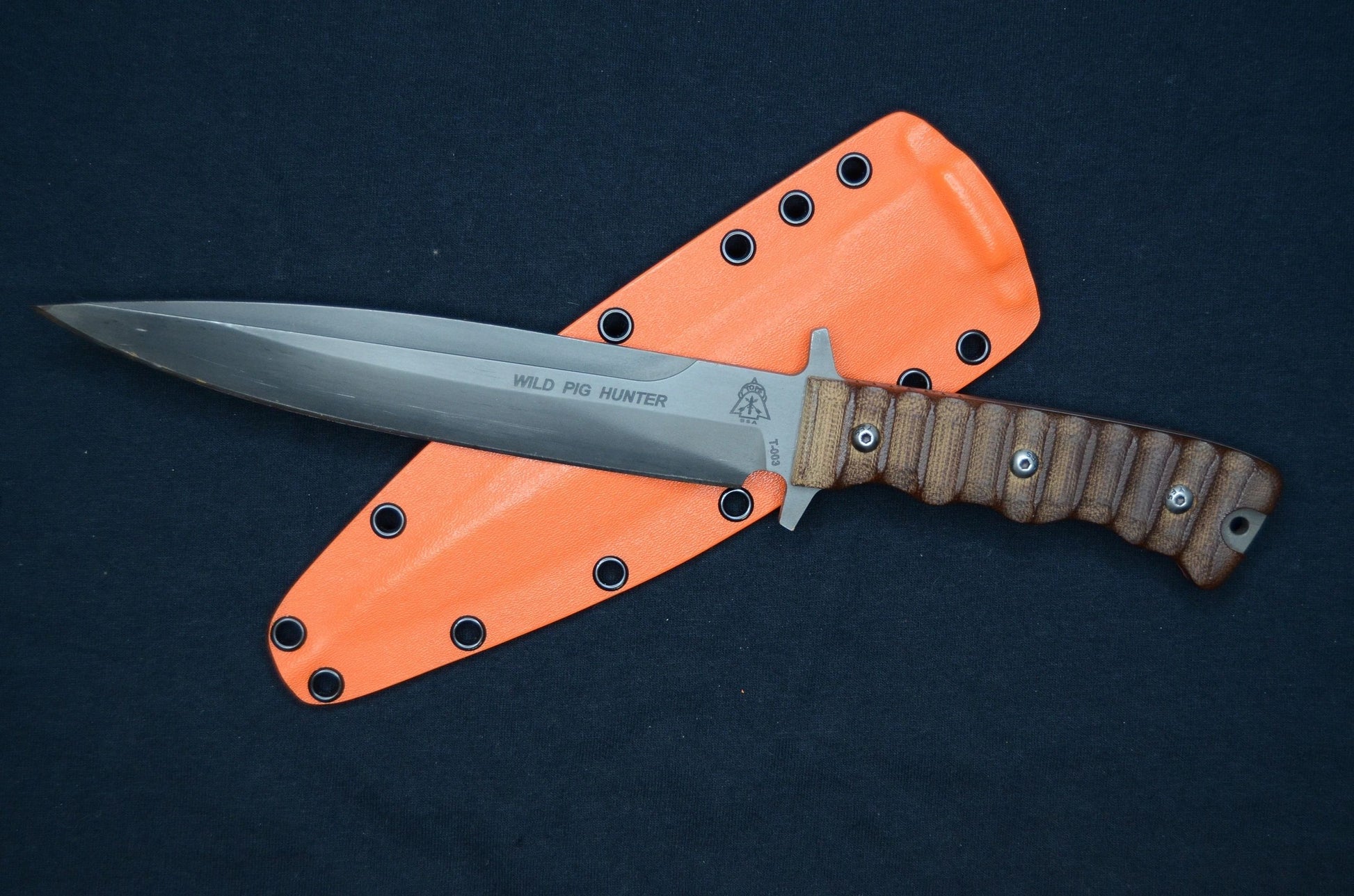 TOPS KNIVES WILD PIG HUNTER ( WPH ) HUNTERS ORANGE CUSTOM KYDEX SHEATH BY RED HILL SHEATHS