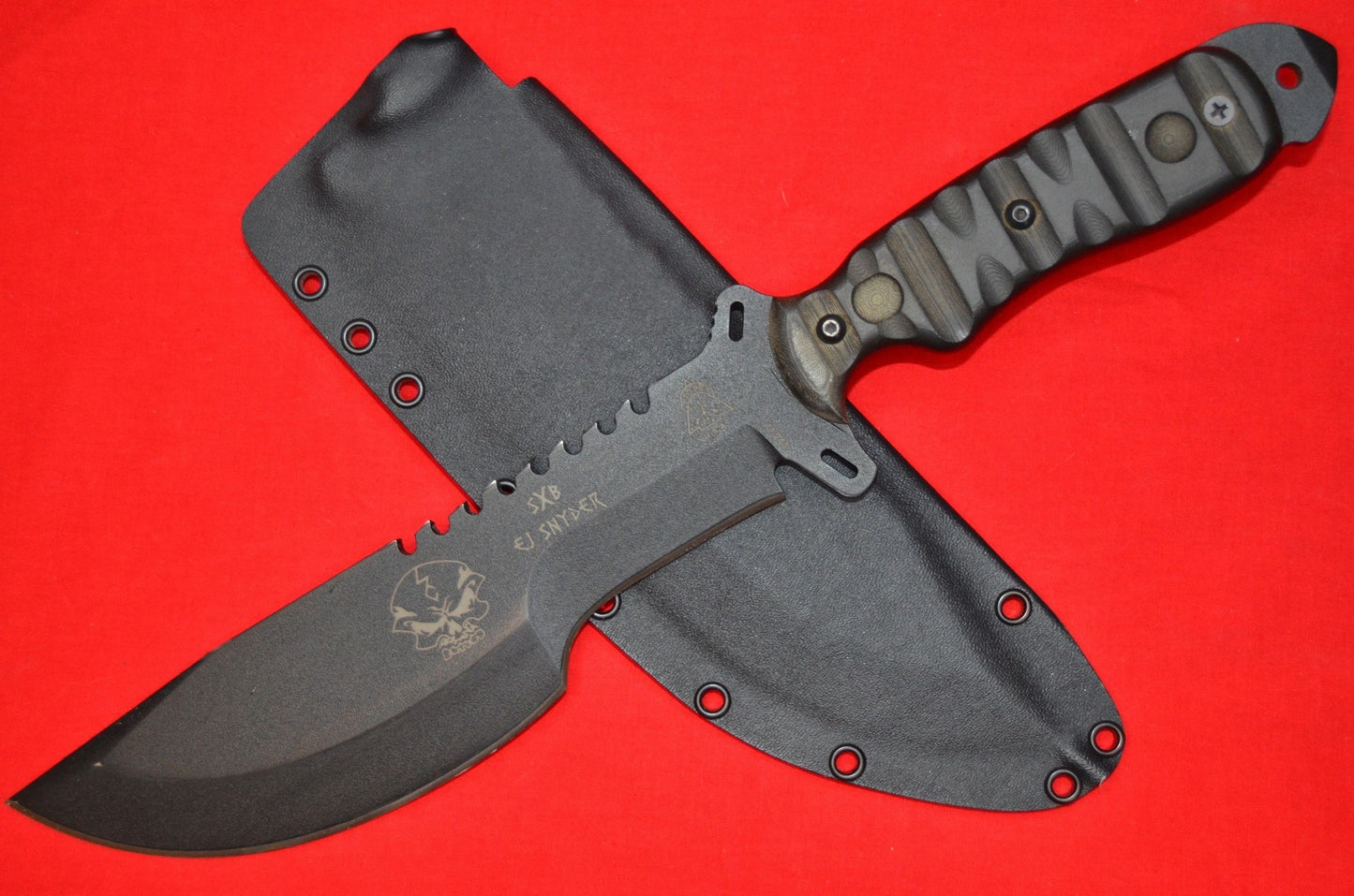 TOPS KNIVES SXB SKULLCRUSHER X-TREME BLADE CUSTOM KYDEX SHEATH BY RED HILL SHEATHS