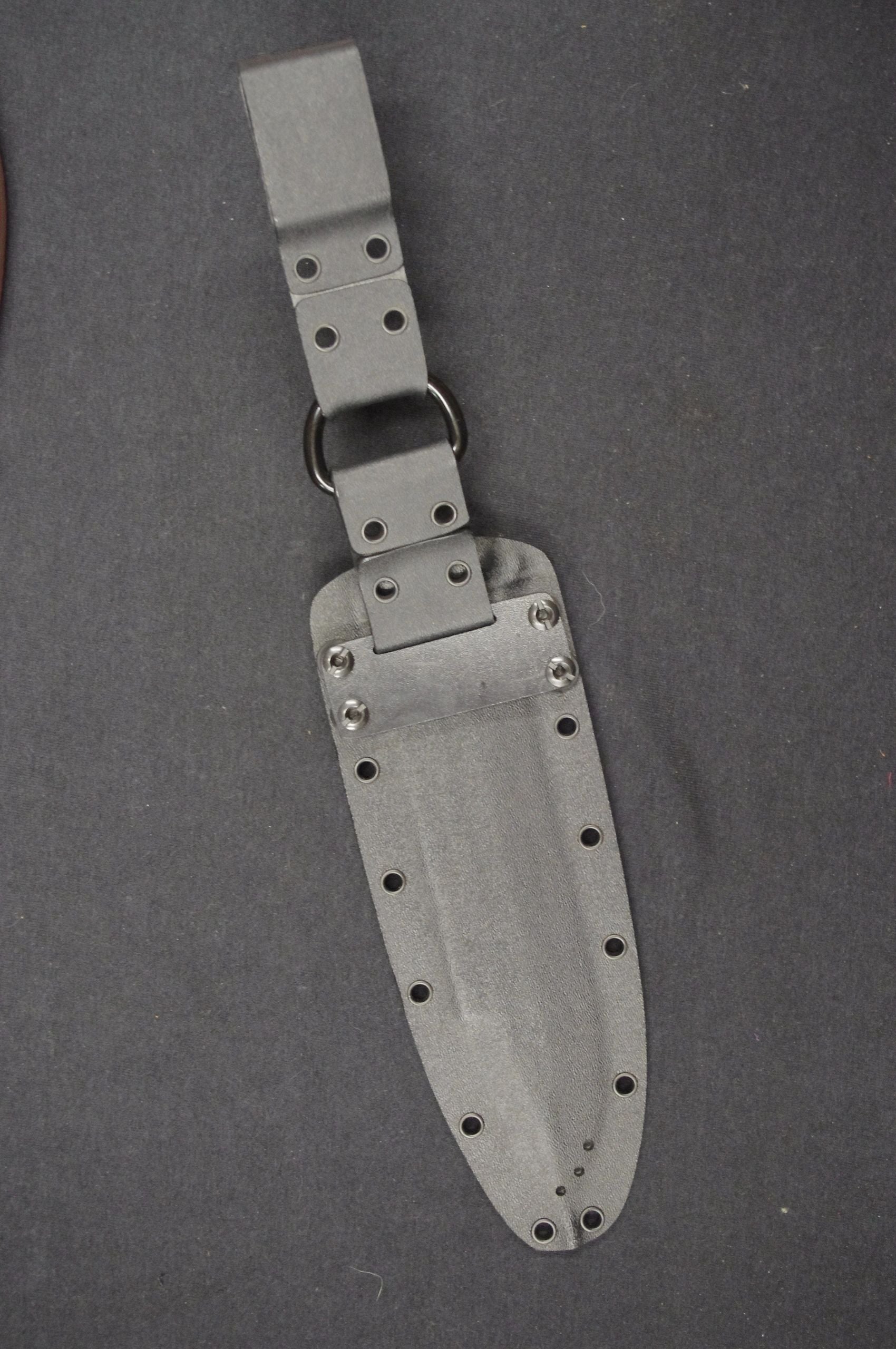 CUSTOM-MADE KYDEX "D" RING DANGLER WITH 2" BELT LOOP ON A CUSTOM MOUNTING PLATE