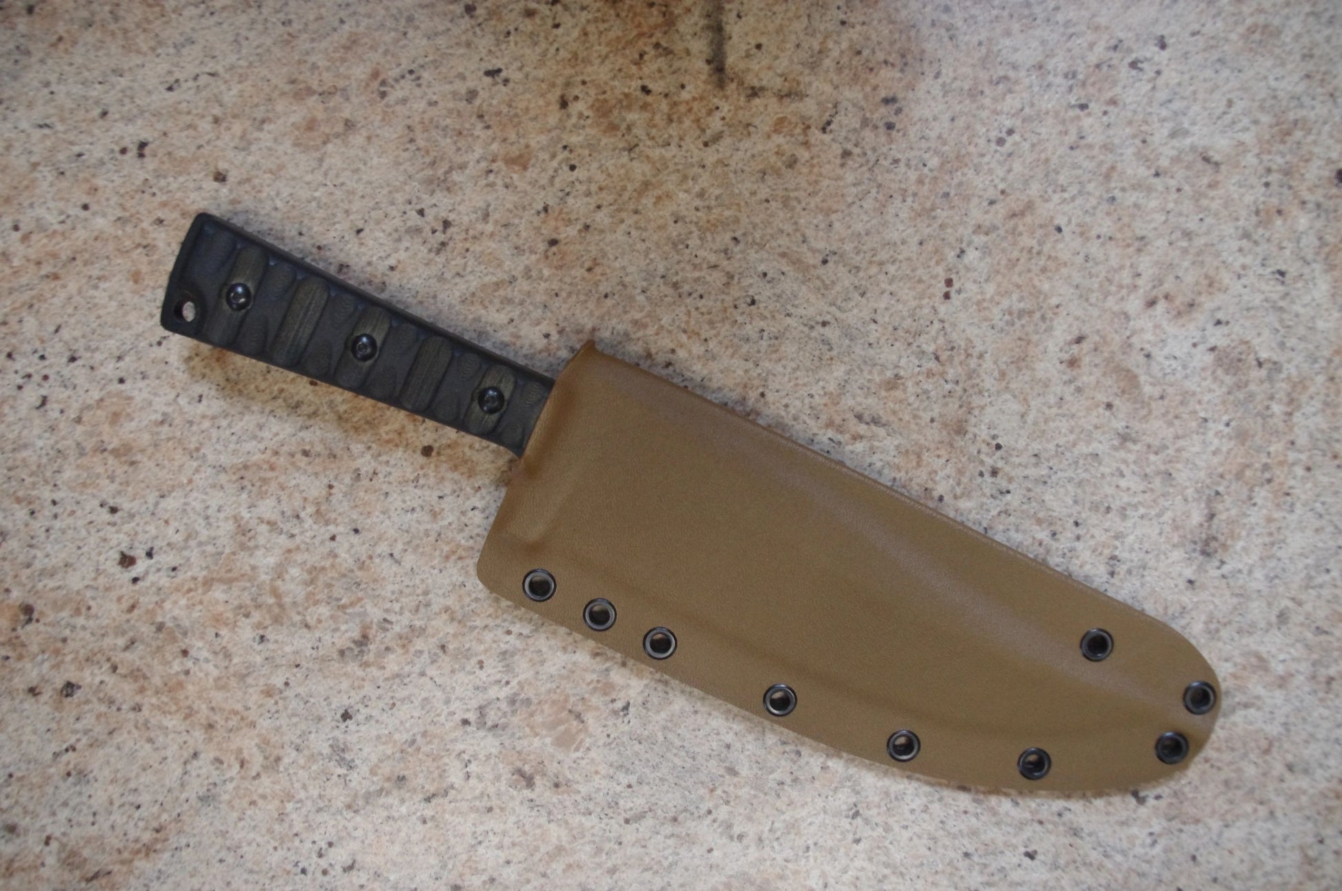 TOPS KNIVES PRATHER WAR BOWIE CUSTOM COYOTE BROWN KYDEX SHEATH BY RED HILL SHEATHS